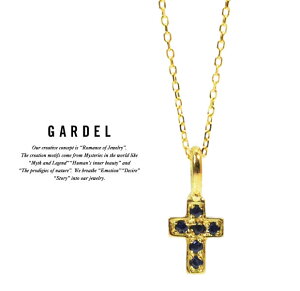 GARDEL K[f GDP-047/SAPPHIRE FAIRY CROSS NECKLACE/lbNXCROSS/NX/K18 GOLD/S[h/VR/WG[/Tt@C/ANZT[
