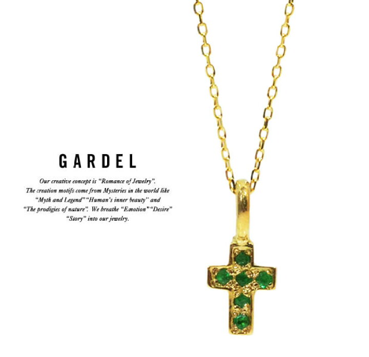 楽天市場】GARDEL ガーデル/GDP-047/EMERALD FAIRY CROSS NECKLACE 