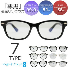 【SALE】【 ライトカラー 偏光サングラス スモーク 】 偏光 サングラス 偏向 信頼の 鯖江産 レンズ メンズ レディース 兼用 薄い 海 旅行 ドライブ 運転 釣り スポーツ ゴルフ で大活躍 ギフト プレゼント eight tokyo 【エイトトウキョウ】