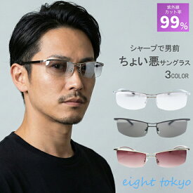 【SALE】【鯖江企画】サングラス メンズ UVカット 紫外線 おしゃれ スポーツ メラニン 登山 ランニング ゴルフ 運転用 ドライブ 伊達メガネ 鯖江 ブランド 日本企画 薄い色 シャープ ちょい悪【全国送料無料】eight tokyo 【エイトトウキョウ】