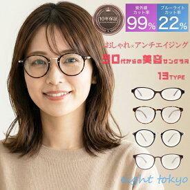 【SALE】【信頼の鯖江企画】サングラス レディース【30代からの美容サングラス】ブルーライトカット メガネ 透明 サングラス おしゃれ だてメガネ UVカット 信頼の鯖江産 クリアレンズ メンズ パソコンメガネ PCメガネ eight tokyo 【エイトトウキョウ】