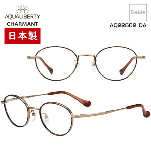 日本製 フレーム アクアリバティ AQUALIBERTY シャルマン 【AQ22502 標準レンズ付】【送料無料】 メガネ 度付き 度入り 伊達 眼鏡 近視 遠視 乱視 めがね ボストン JAPAN 福井 超軽量 βチタン 超弾性