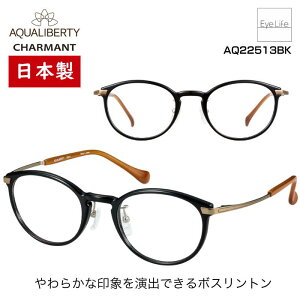 日本製 フレーム アクアリバティ AQUALIBERTY シャルマン 【AQ22513 標準レンズ付】【送料無料】 メガネ 度付き 度入り 伊達 眼鏡 近視 遠視 乱視 めがね ボスリントン JAPAN 福井 超軽量 βチタン 超