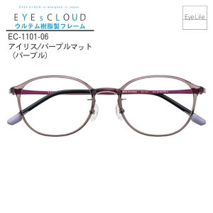 アイクラウド メガネ 【EC-1101】【送料無料】 度付き 度なし 伊達メガネ メガネ ボストン フレーム 軽量 軽い 強い 丈夫 頑丈 壊れにくい オシャレ シンプル ウルテム ハグ・オザワ Hug Ozawa EYEs