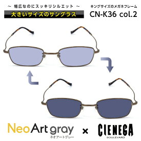 大きいサイズ サングラス 調光 ネオアート シェネガ CIENEGA CN-K36 C-2 メンズ 男性 ビジネス カジュアル スクエア