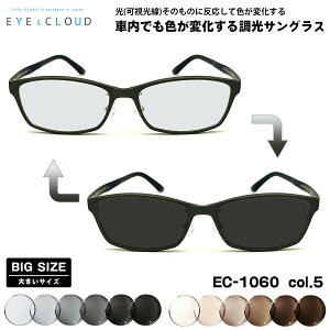 大きいサイズ 可視光調光 サングラス EC-1060 col.5 58mm EYEs CLOUD アイクラウド 大きい顔 アートEX UVカット