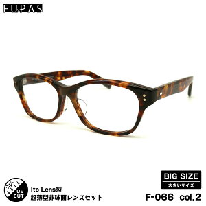 大きいサイズ 度付きレンズセット F-066 col.2 59mm フーパス FU×PAS ニューオーブル167AS UVカット メンズ レディース