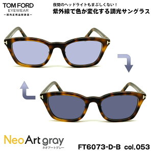 トムフォード 調光 サングラス ネオアート FT6073DB (TF6073DB) col.053 52mm TOM FORD アジアンフィット UVカット 国内正規品 夜間運転可