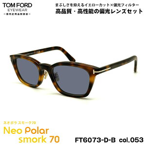 トムフォード 偏光 サングラス ネオポラ FT6073DB (TF6073DB) col.053 52mm TOM FORD アジアンフィット ネオコントラスト偏光 スモーク70 UVカット