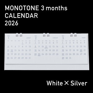 1���`������\�I�y2026�N3�������m�g�[���J�����_�[���z MONOTONE 3months CALENDAR 2026
