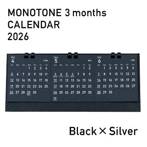 1���`������\�I�y2026�N3�������m�g�[���J�����_�[���z MONOTONE 3months CALENDAR 2026