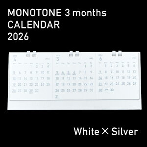 1���`������\�I�y2026�N3�������m�g�[���J�����_�[���z MONOTONE 3months CALENDAR 2026