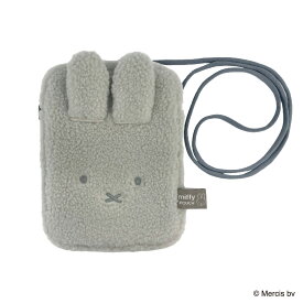 ミッフィー どっとポーチ ショルダーショート | miffy ディックブルーナ DickBruna ショルダーバッグ 肩掛け バッグ ボア 秋 冬 もこもこ かわいい おしゃれ シンプル コーデ ファッション アイボリー グレー