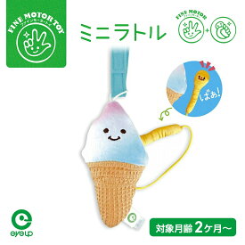 【お買い物マラソンP10倍】 ミニラトル ふわふわ ソフトクリーム｜音が鳴る 布製 おもちゃ ベビー 赤ちゃん 出産祝い ファーストトイ プレゼント ギフト 誕生日 ファインモータートイ ソフトトイ にぎにぎ ガラガラ かわいい 食べ物モチーフ ベビートイ アイアップ