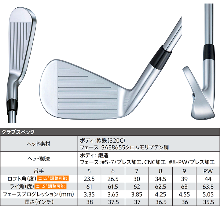 特注完成品) ブリヂストン 258CBP アイアンセット (6本 #5-9,PW) DG120