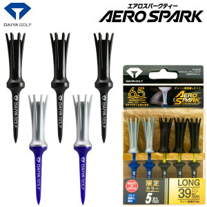 �y����i�z DAIYA GOLF �_�C���S���t ���K�i 65���N�L�O���ʌ���J���[ AERO SPARK TEE �G�A���X�p�[�N�e�B�[ �S���t�e�B�[ �u �S��84mm �����O 5�{�� TE-6020 �v �y���X�݌ɕi�z