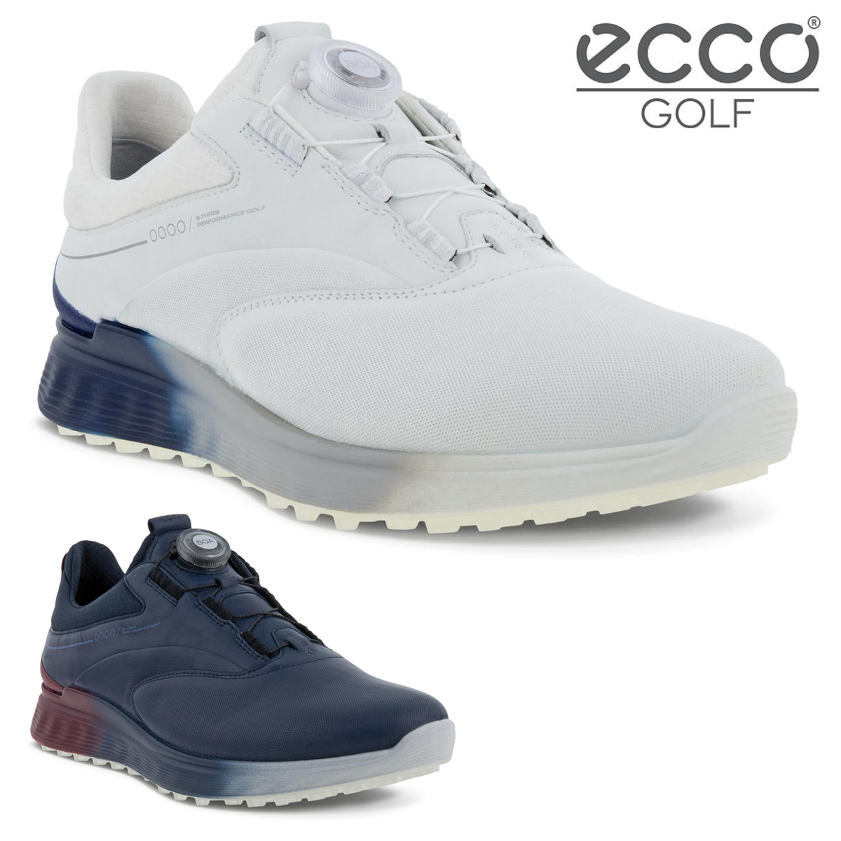 ECCO エコー 日本正規品 S-THREE BOA エススリー ボア メンズモデル スパイクレス ゴルフシューズ 2023モデル 「 102954 」 