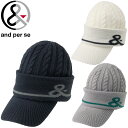 and per se アンパスィ 正規品 ゴルフ ニット キャップ 2025モデル 「 AMF8515 」 【当店在庫品】