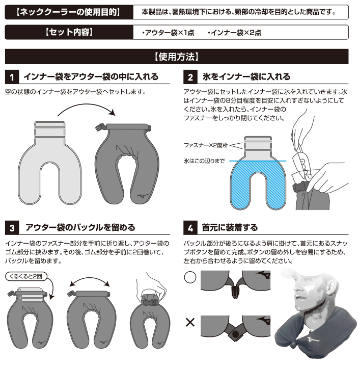 楽天市場】MIZUNO ミズノ 正規品 氷嚢 ネッククーラー 「 E2MYA017