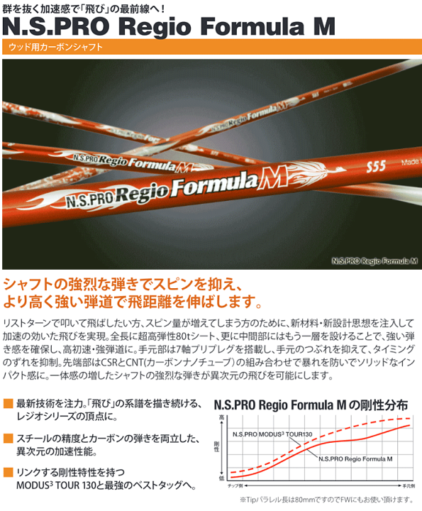 日本シャフト】N.S.PRO レジオ フォーミュラMB+S55 テーラーメイド