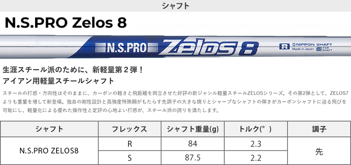 楽天市場】P8CBアイアン NSPRO Zelos8スチールシャフト 単品