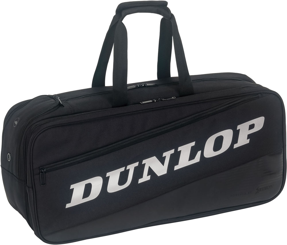 DUNLOP ダンロップテニス お気に入 ラケットバッグ DTC－2185 テニスラケット2本収納可 売却 ブラックシルバー