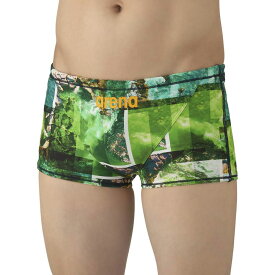 アリーナ トレーニングスパッツ(ショートレッグ) グリーン×オレンジ