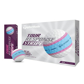 TaylorMade テーラーメイド 日本正規品 TOUR RESPONSE STRIPE BLUE/PINK ツアーレスポンス ストライプ ブルーピンク 2023モデル ゴルフボール 1ダース(12個入) 「 M1800501 」 【あす楽対応】