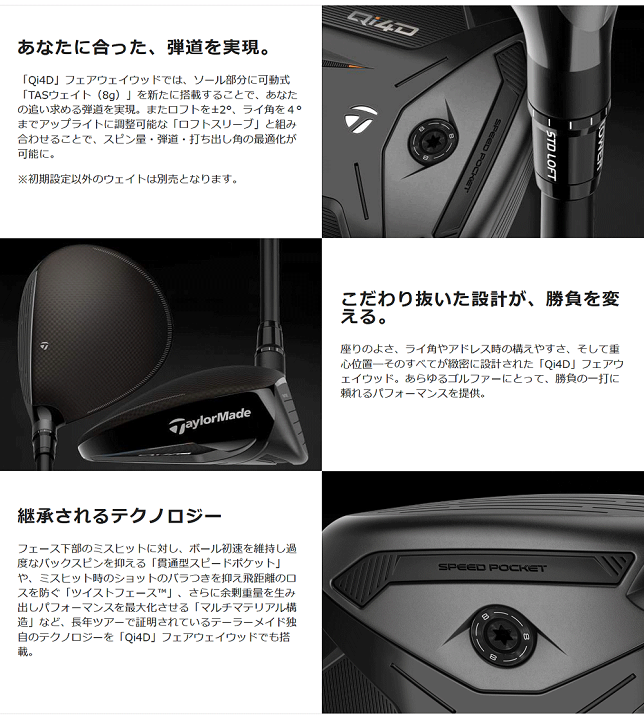 楽天市場】TaylorMade テーラーメイド日本正規品 Qi4D フェアウェイ