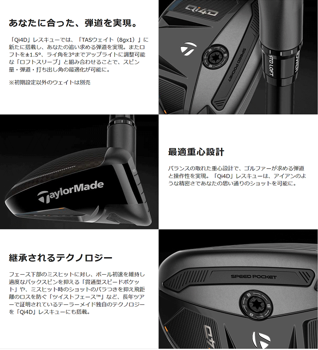 楽天市場】TaylorMade テーラーメイド 日本正規品 Qi4D レスキュー