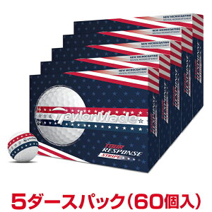 �y�܂Ƃߔ����zTaylorMade �e�[���[���C�h ���{���K�i TOUR RESPONSE STRIPE USA �c�A�[���X�|���X �X�g���C�v 2026�V���i �S���t�{�[�� 5�_�[�X�p�b�N(60��) �y���X�݌ɕi�z