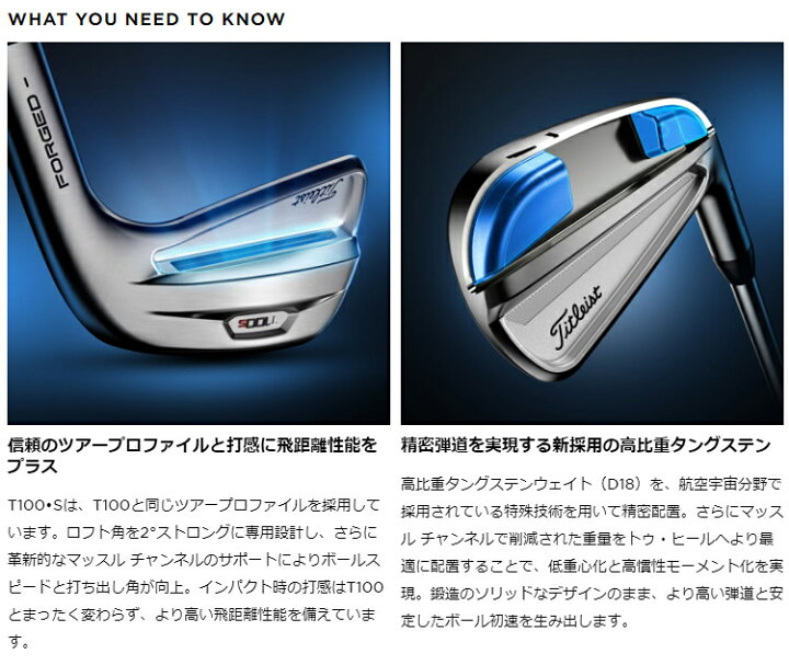 楽天市場】Titleist タイトリスト日本正規品 T100Sアイアン NSPRO105T 