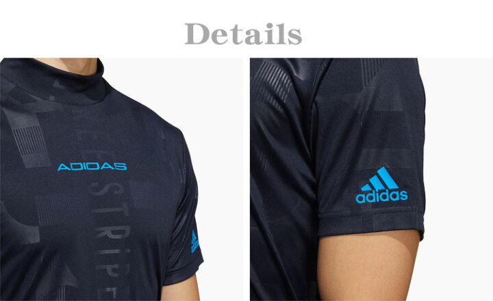 adidas Golf アディダスゴルフ ゴルフウエア 半袖シャツ 「 GE519 」 エンボスプリント モックネック 春夏ウエア 【あす楽対応】 EZAKI NET GOLF アディダス GOLF エンボスプリント モックネック 半袖シャツ黒