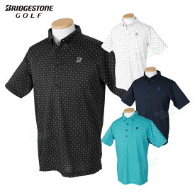 ブリヂストンゴルフ BridgestoneGolf ゴルフウエア メンズ 半袖ボタンダウンシャツ 「 AGM07A 」 吸汗速乾 2024春夏モデル 【あす楽対応】