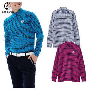 【10/30限定!エントリーで当店全品ポイント10倍!】 アンパスィ and per se ゴルフウエア メンズ 長袖ハイネックシャツ 「 AMF9243W7 」 セルヒート ジャカード 秋冬ウエア 【当店在庫品】