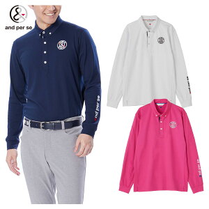 【10/30限定!エントリーで当店全品ポイント10倍!】 アンパスィ and per se ゴルフウエア メンズ 長袖ボタンダウンシャツ 「 AMF9323Y4 」 プルオーバー 秋冬ウエア 【当店在庫品】