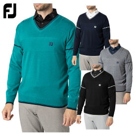 フットジョイ FOOTJOY ゴルフウエア メンズ セーター 「 FJ-F24-M11 」 Vネック スリーブライン 秋冬ウエア 【当店在庫品】