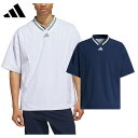 【5/9～5/16限定!エントリーで最強翌日配送商品10倍!】 アディダス ゴルフ adidas Golf ゴルフウエア メンズ プルオーバー 「 KUH55 」 ビヨンド ザ コース ツイストウィーブ 撥水 半袖 2025春夏モデル 【当店在庫品】