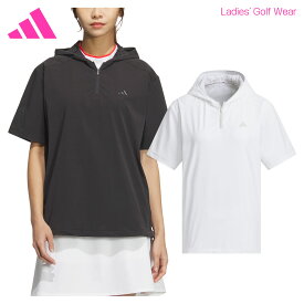 アディダス ゴルフ adidas Golf ゴルフウエア レディス 半袖ウィンドジャケット 「 KUK63 」 アディゼロ 撥水 ハーフジップ 2025春夏モデル 【当店在庫品】