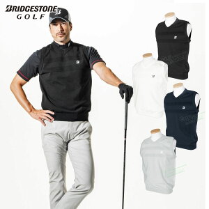 ブリヂストンゴルフ BridgestoneGolf ゴルフウエア メンズ ベスト 「 EGM01C 」 Vネック シンプルデザイン 2025春夏モデル 【当店在庫品】