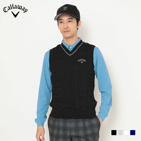 キャロウェイ ゴルフ Callaway GOLF ゴルフウエア メンズ ニットベスト Vネック シャリ感 ベーシック 「 C25219100 」 秋冬ウエア 【当店在庫品】