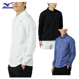 ミズノ MIZUNO ゴルフウエア メンズ 長袖ボタンダウンシャツ ブレスサーモ 共衿 「 E2MAC504 」 2025秋冬モデル 【当店在庫品】