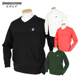 ブリヂストンゴルフ BridgestoneGolf ゴルフウエア メンズ セーター 長袖 防風裏地 Vネック 「 FGM02B 」 2025秋冬モデル 【当店在庫品】
