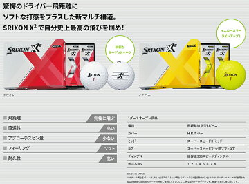 2020年モデル日本正規品ダンロップスリクソンエックスツーゴルフボール1ダース12個入り「DUNLOPSRIXONX22020」【あす楽対応】
