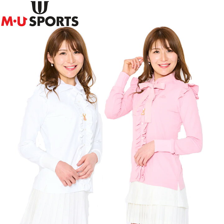楽天市場】MUスポーツミエコ ウエサコリボンカラーフリル長袖シャツ 