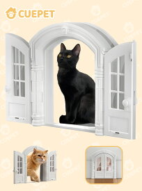 猫 ドア ペットドア 簡易ドア 室内ドア 猫用 猫ドア 工事不要 猫 ドア 出入り口 猫 出入り口 簡単取付 DIY 節電設計 左右両開きドア ドアを開けっぱなしにする必要なし エネルギー効率アップ トレーニング不要 内寸16 x 22.6 cm