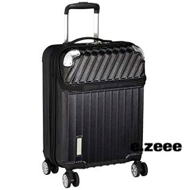 色：ブラックヘアラインエンボス [トラベリスト] スーツケース ジッパー トップオープン モーメント 機内持ち込み可 35L