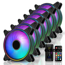 色：RGBデュアルスリム-3P サイズ：RGBデュアルスリム ファン EZDIY-FAB 120mm RGBケースファン、マザーボードAura 同期、リモコンによる速度制御、PCケース用ARGBコンピューターファン、ファンハブ