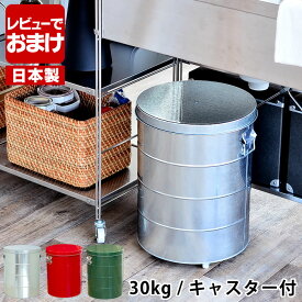 【5/15はポイント最大10倍祭♪】OBAKETSU オバケツ ライスストッカー 30kg キャスター付き 米櫃 こめびつ 米びつ おしゃれ かわいい 保存ケース お米 保存容器 キッチン収納 レトロ ライスボックス 精米 ライスストッカー 洗える 軽量カップ付き 【レビュー特典付】