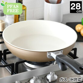 フライパン ih 28cm 京セラ セラミック フライパン ih KYOCERA フライパン アルミニウム お手入れ簡単 オール熱源 ベージュ セラブリッド ガス 安心 安全 PFAS FREE 無害 焦げ付きにくい フッ素不使用 ホワイト セラミック加工 おしゃれ